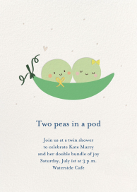 Two Peas in a Pod Twins Invitation