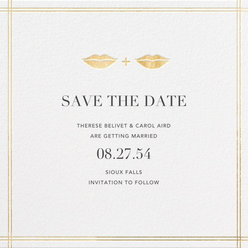 Lips and Stache - Save the Date by Jonathan Adler