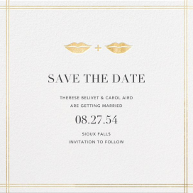 Lips and Stache - Save the Date by Jonathan Adler