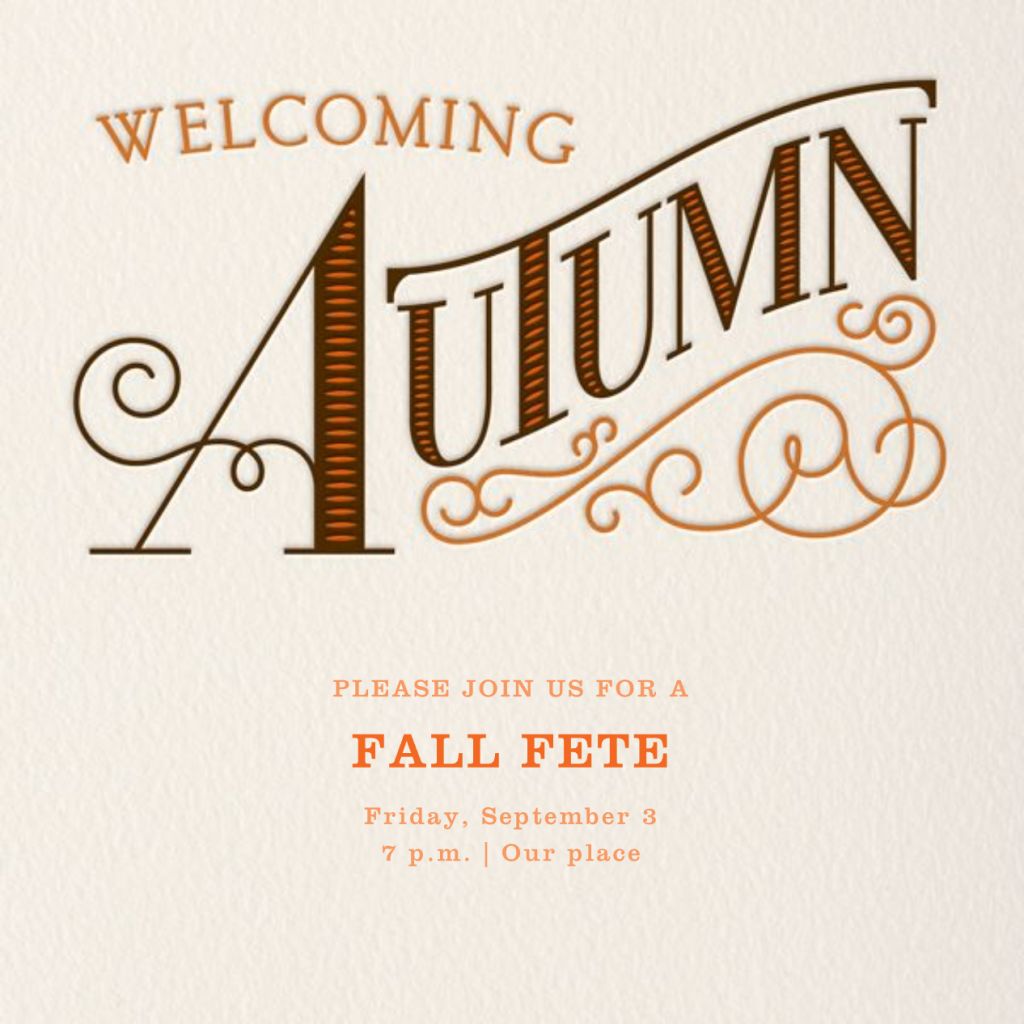 Welcoming Autumn - Fall Party Invitation | Send online instantly | RSVP ...