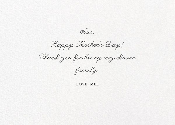 Basket of Blooms (Emily Isabella) - Greeting Card by Red Cap Cards - Back