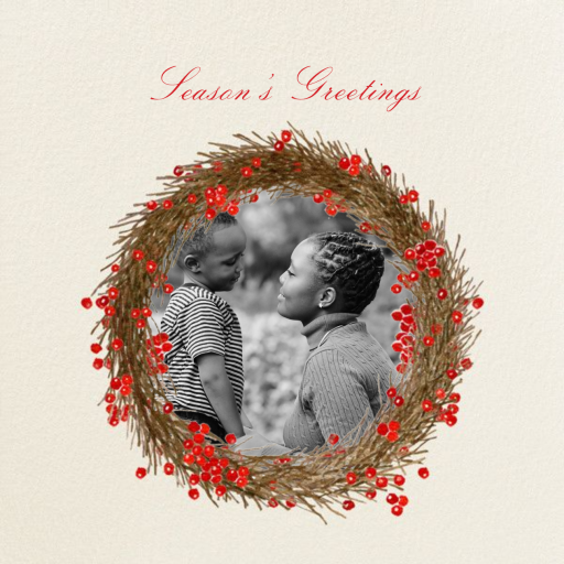 Cranberry Wreath - Holiday Card by Felix Doolittle