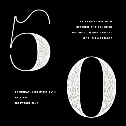 Nouveau Numerals - Anniversary Invitation by Paperless Post