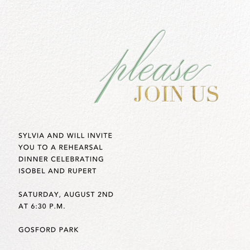 Please Join Us - Rehearsal Dinner Invitation by Paperless Post