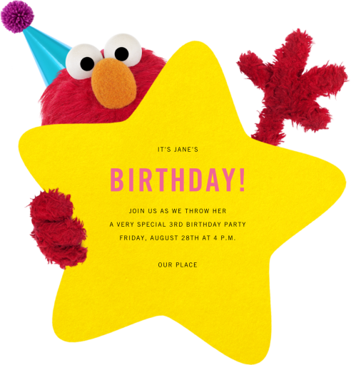 Hey, Elmo - First Birthday Invitation by Sesame Street