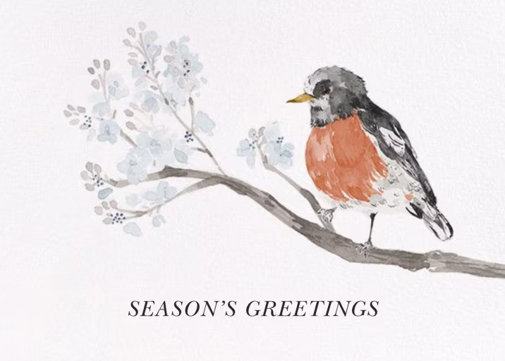 English Robin (Greeting) - Business Holiday Card by Paperless Post