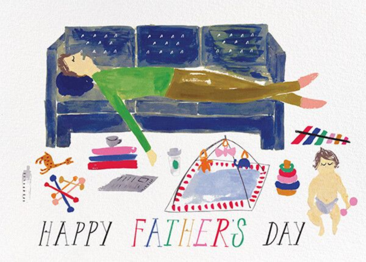 Daddy’s Cat Nap - Father's Day Card by Mr. Boddington's Studio