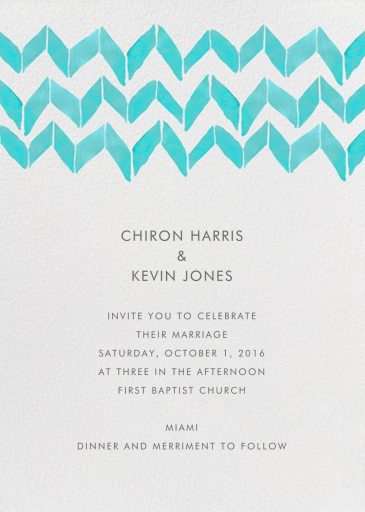 Big Zig Zag - Wedding Invitation by Linda and Harriett