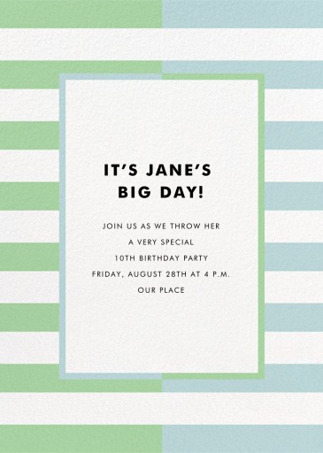 Colorblocked Stripes - Birthday Invitation by kate spade new york