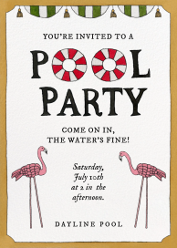 Invitación a la fiesta en la piscina «Flamingo»