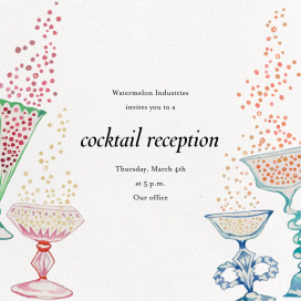 Bubbly Cocktails - Corporate Reception Invitation by Happy Menocal