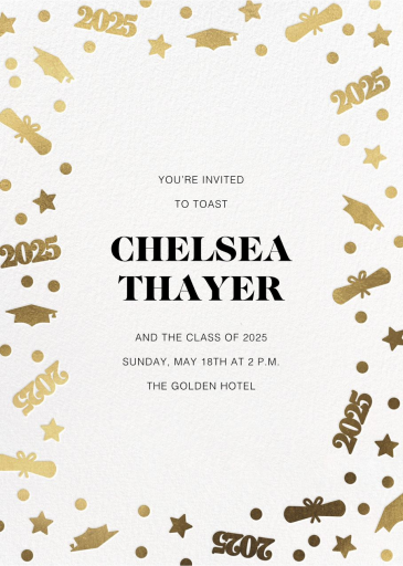 Classy Confetti - Graduation Party Invitation by Paperless Post