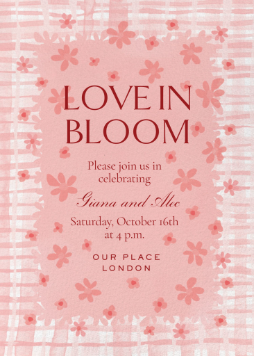 Pink Floral Plaid Invitation