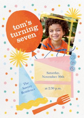 Party Cake Photo - Paperless Post - Photo kids' birthday invitations