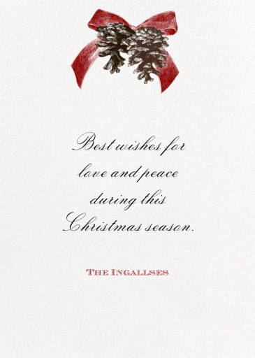 Pine Cone Bow - Christmas Card by Paperless Post