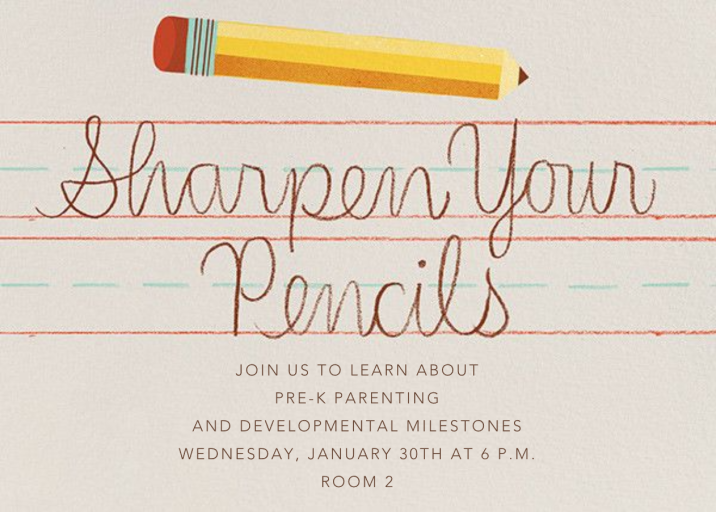 Sharpen Your Pencils - School Event Invitation by Paperless Post