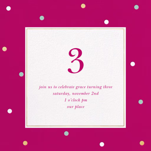 Spotted Frame - Birthday Invitation by Sugar Paper