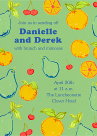 Raining Fruit - Wedding Brunch Invitation by Iris + Marie