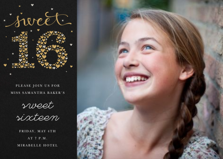 Sweet Stars & Hearts (Photo) - Sweet 16 Invitation by Paperless Post