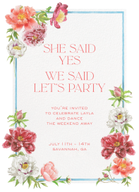 Blooming Peonies - Bachelorette Party Invitation by Clementina Sketchbook