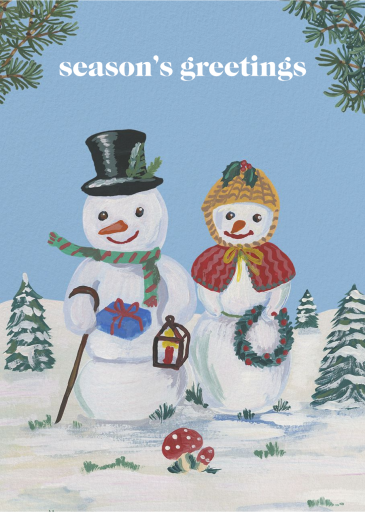Bonhommes de Neige - Holiday Card by Nathalie Lété