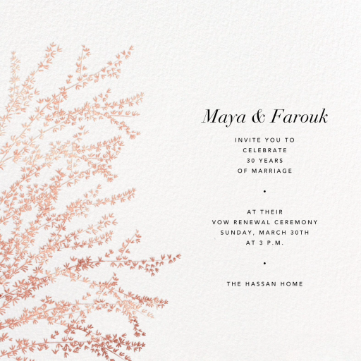 Forsythia Branch - Vow Renewal Invitation by Paperless Post