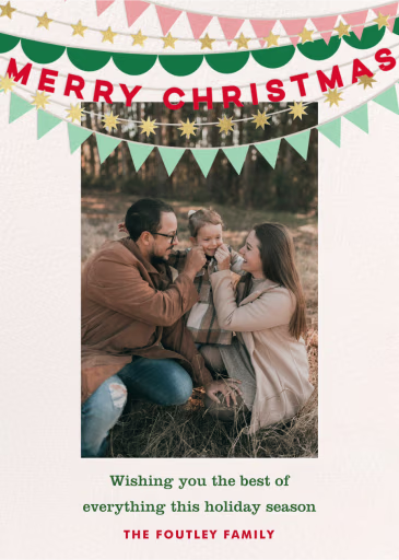 Holiday Streamers Photo - Christmas Card by Meri Meri