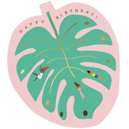 Party Palm Leaf - Birthday Card by Carolyn Suzuki Studio