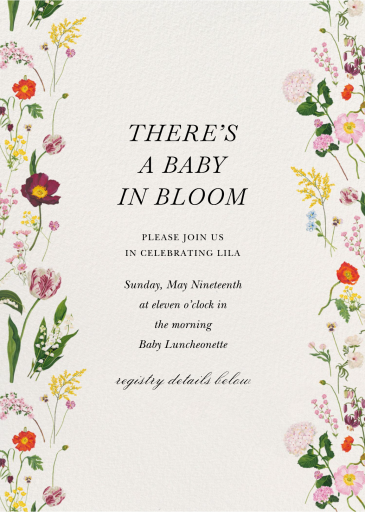 Fine Florets - Baby Shower Invitation by Oscar de la Renta