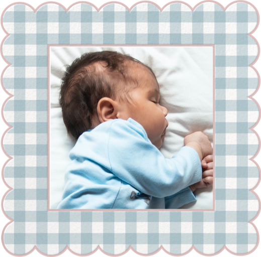 Gingham Shower Photo - Adoption Announcement by Meri Meri