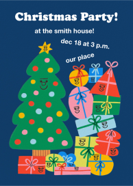 Smiling Presents - Christmas Party Invitation by Tess Smith-Roberts