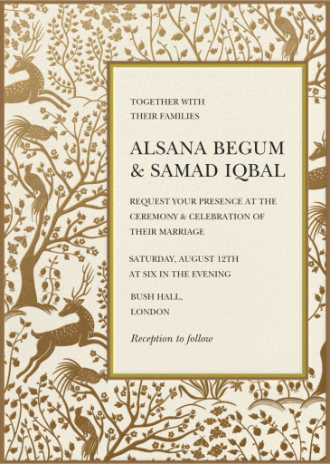 Golden Deer Frame - Invitation by Chand Sitara