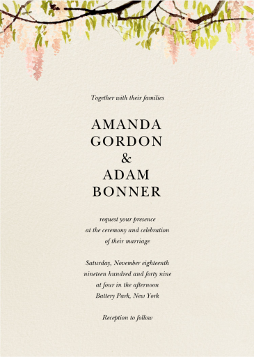 Wisteria Canopy - Wedding Invitation by Felix Doolittle