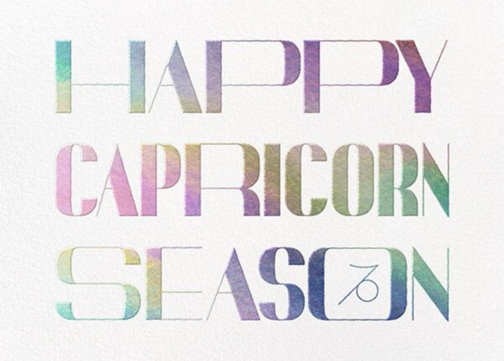 Ombre Stencil Happy Capricorn Card