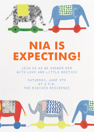 Elephant Express - Baby Shower Invitation by Hadley Paper Goods
