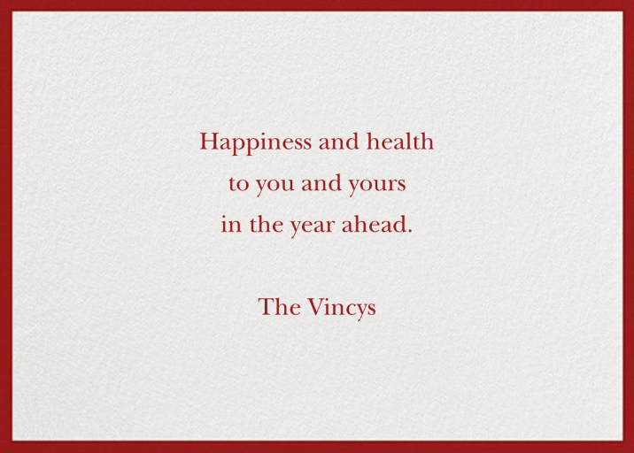 Peace and Love - Holiday Card by Jonathan Adler - Back