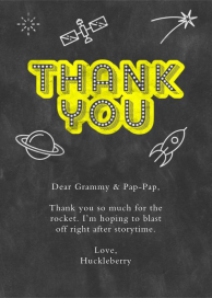 Space Chalk Thank You - Thank You Card by Paperless Post