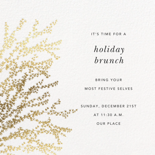 Forsythia Branch - Holiday Party Invitation by Paperless Post