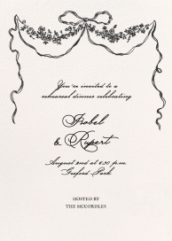 Black Bow and Floral Swags Invitation