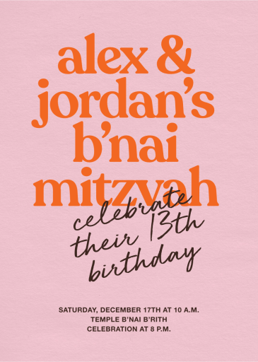 Noted - Bar & Bat Mitzvah Invitation by Paperless Post