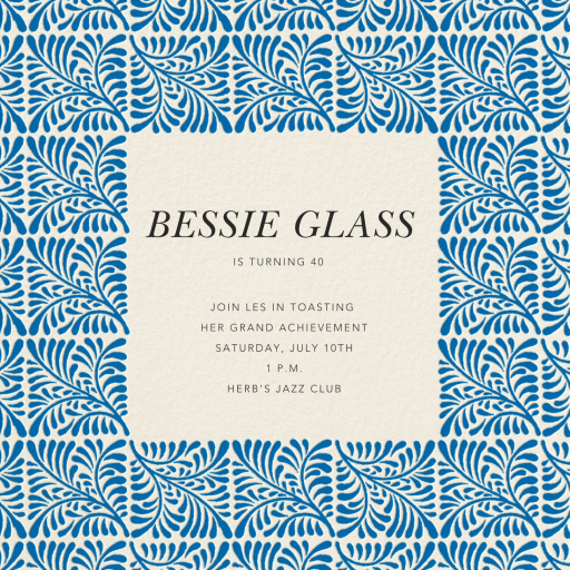 Woodblock - Birthday Invitation by Oscar de la Renta