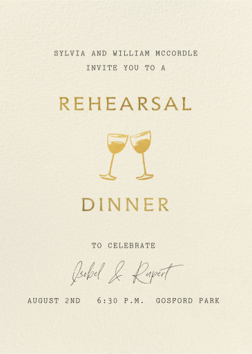 Make a Toast - Rehearsal Dinner Invitation by Paperless Post
