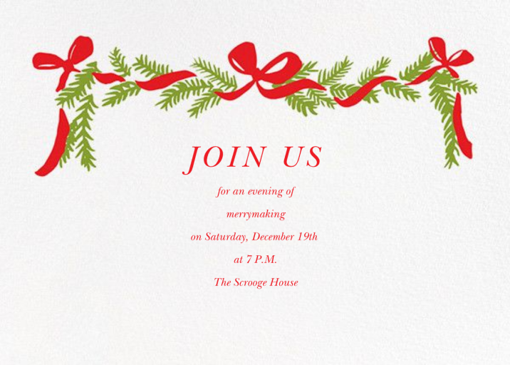 Pine Mantel - Christmas Party Invitation by Linda and Harriett