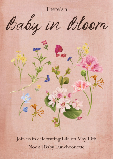 Floral Baby in Bloom Invitation