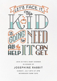 Let's Face It - Baby Shower Invitation by Derek Blasberg