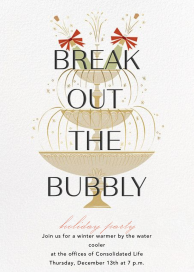 Bubbly Fountain Holiday Invitation