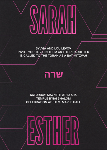 Geometric Lines - Bar & Bat Mitzvah Invitation by Paperless Post