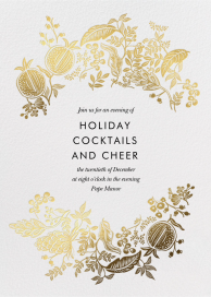Gold Pomegranate - Holiday Cocktail Party Invitation by Rifle Paper Co.