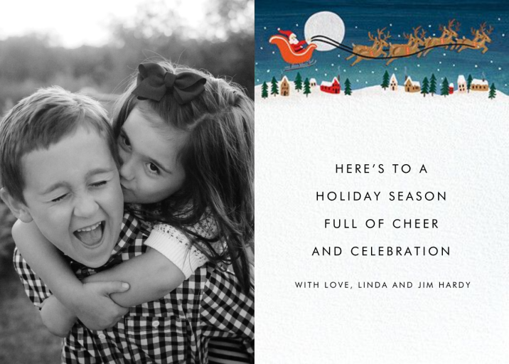 Santa by Moonlight (Photo) - Holiday Card by Rifle Paper Co.