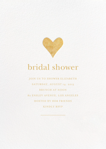 Foil Heart - Bridal Shower Invitation by Sugar Paper